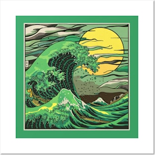 GREEN WAVE Posters and Art